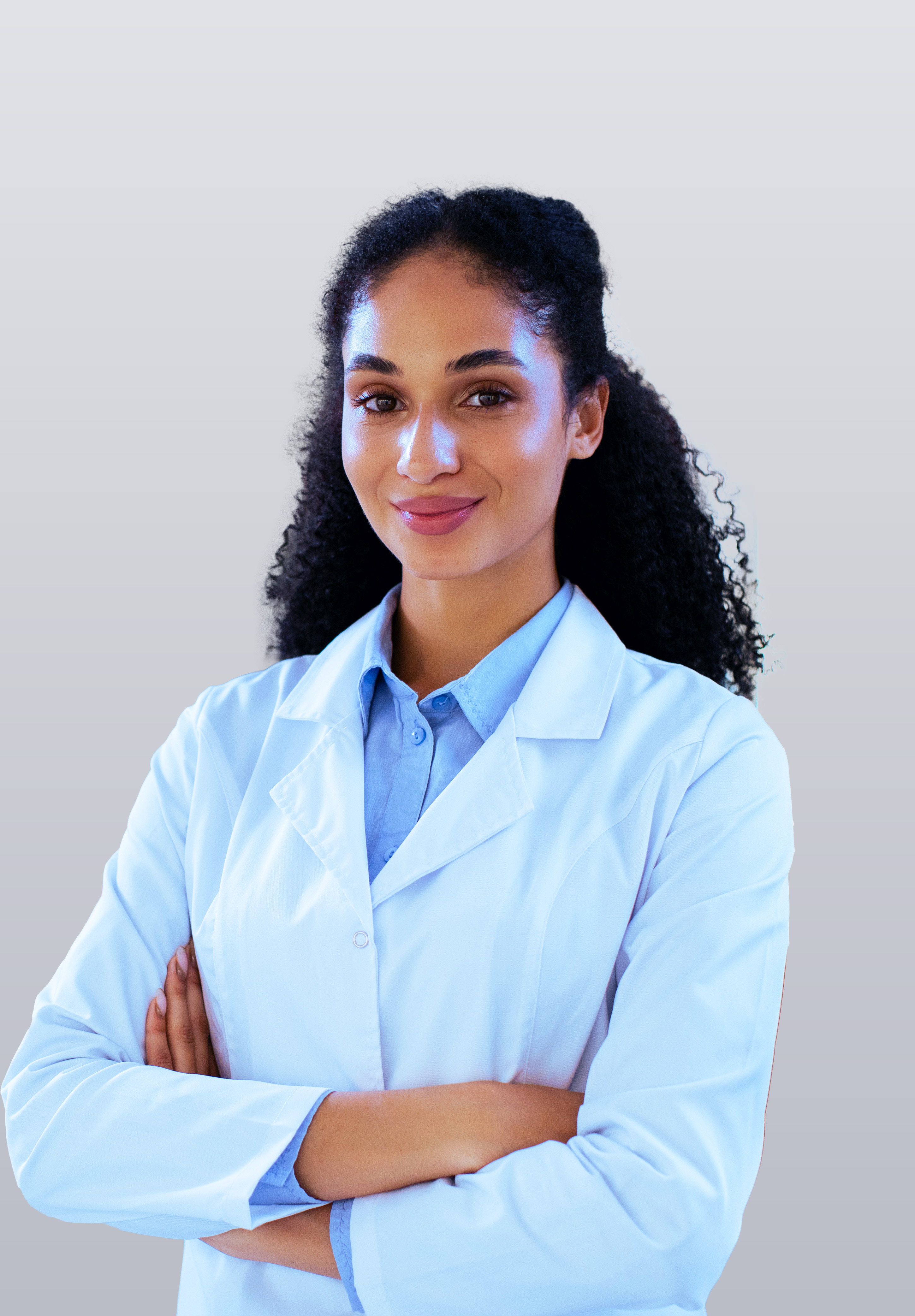 Care coordinator in medical coat
